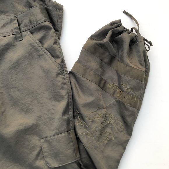Express Olive Green Satin Utility Pants Size 0 - Picture 3 of 7